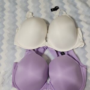 Torrid White and Purple Bra